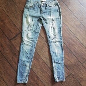 No Boundaries Light Blue Distressed Skinny Jeans